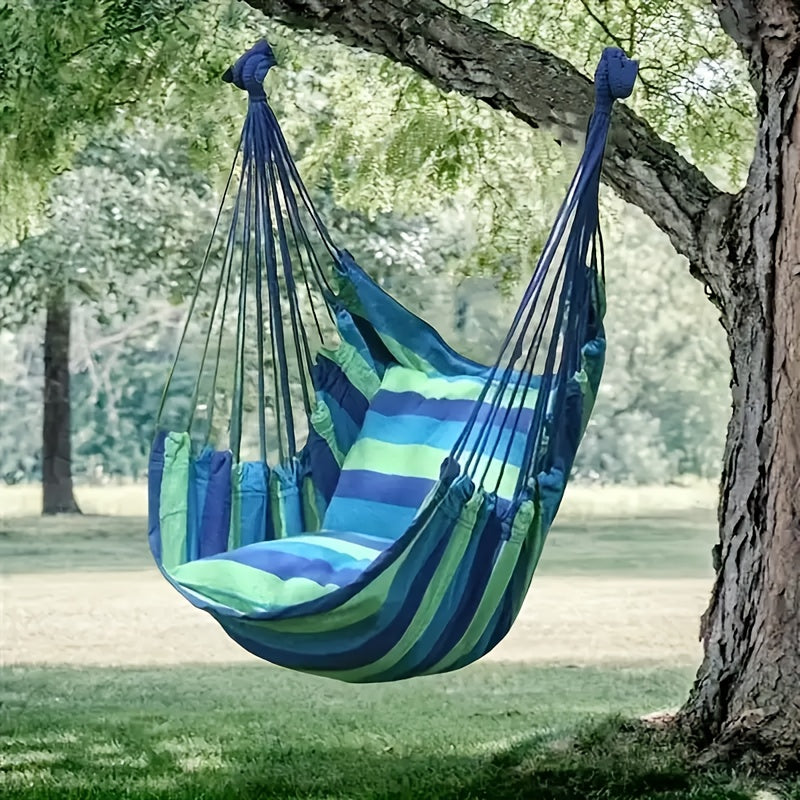 Striped Hammock Swing Chair - Outdoor Patio Seat