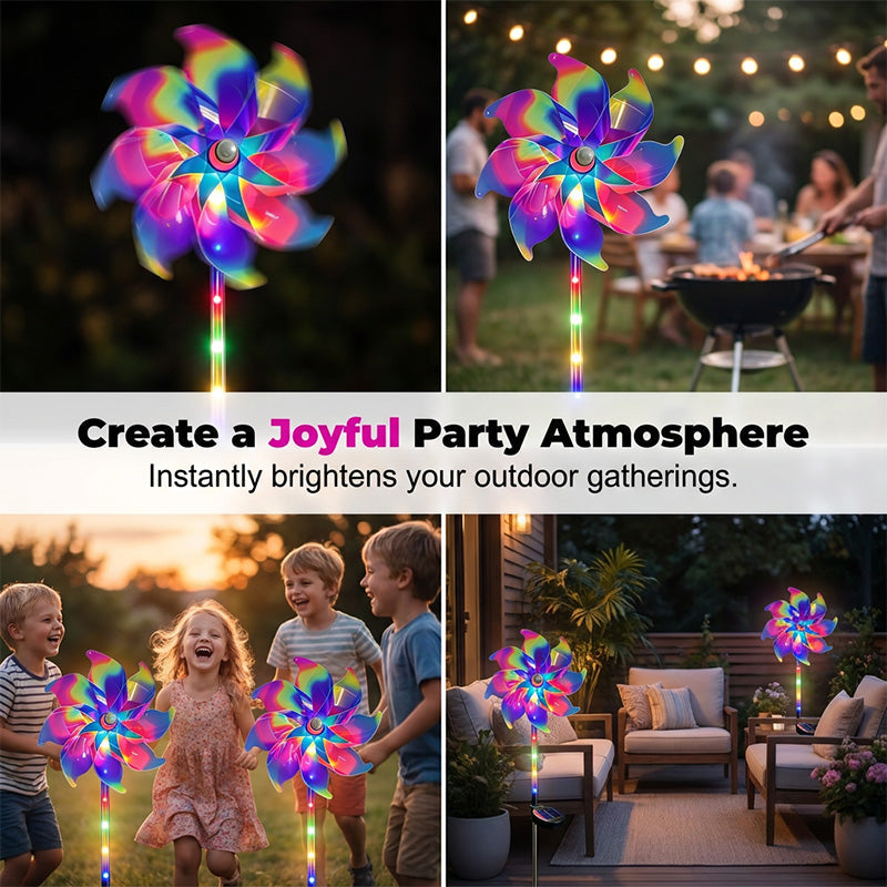 Solar Windmill Rainbow with LED Lighting