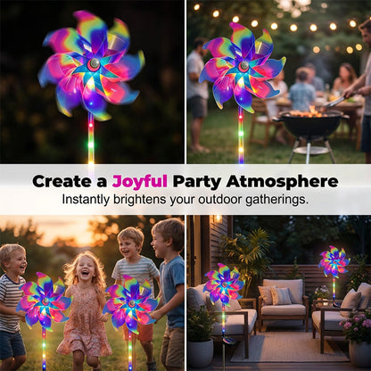 Solar Windmill Rainbow with LED Lighting
