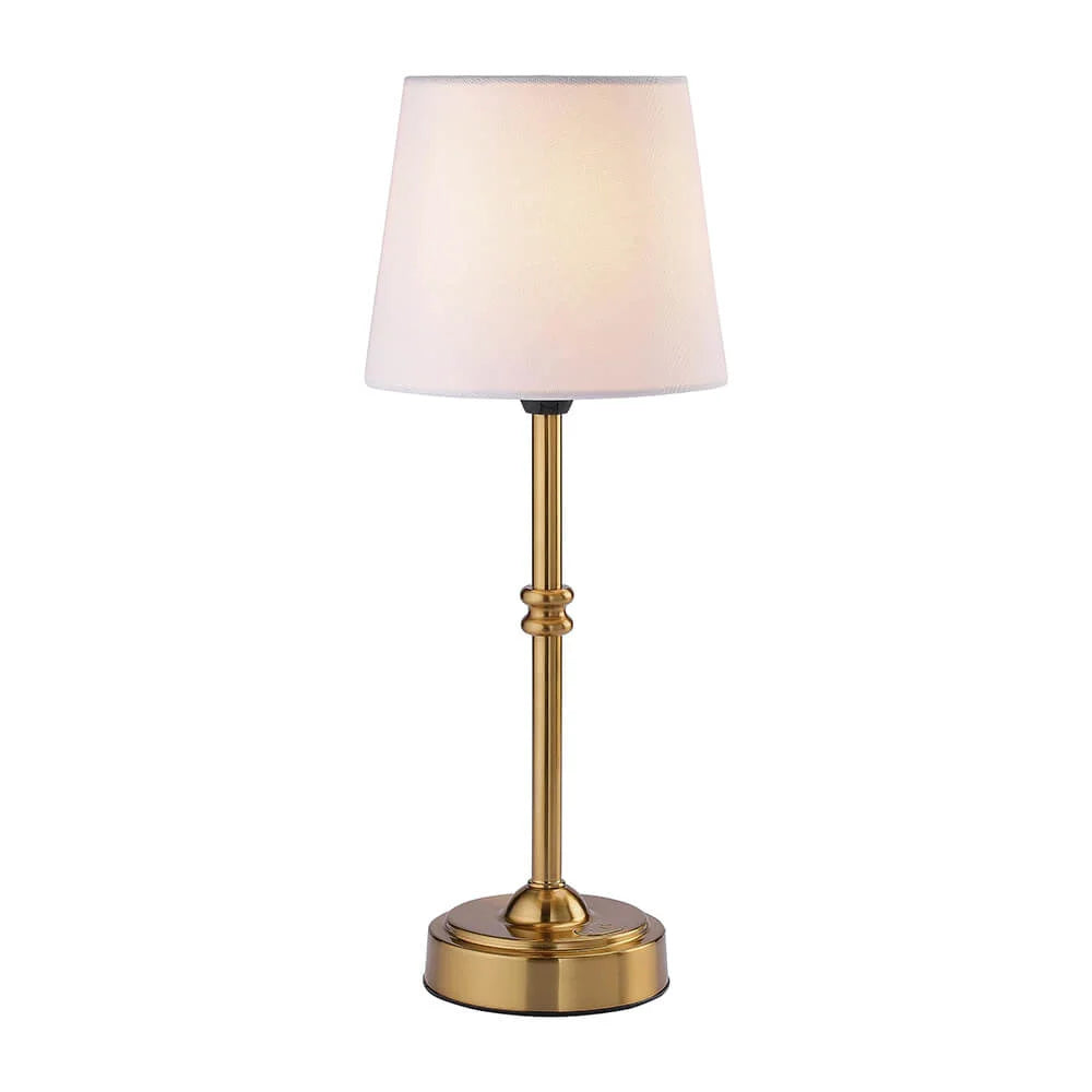 Retro Cordless LED Table Lamp with Fabric Shade – image 1