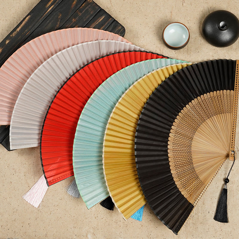 Foldable Silk and Bamboo Hand Fan