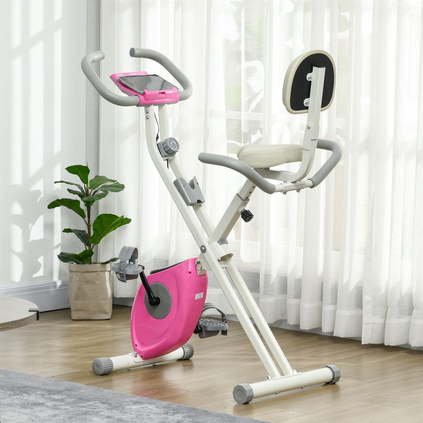Foldable Magnetic Exercise Bike – 8 Resistance Levels & Backrest