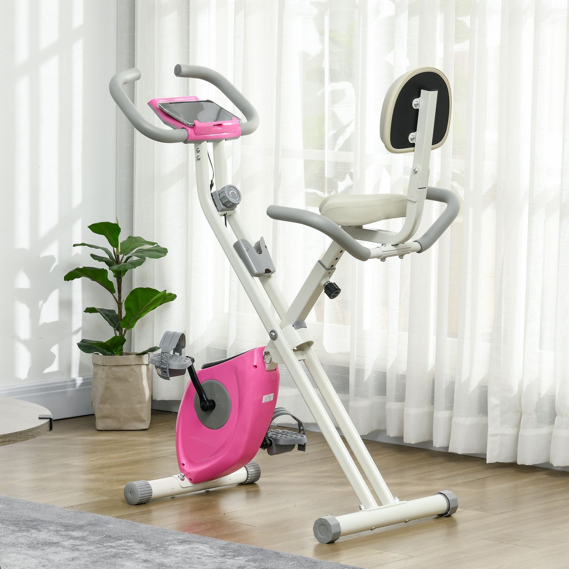 Foldable Magnetic Exercise Bike – 8 Resistance Levels & Backrest