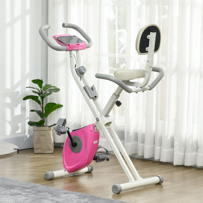 Foldable Magnetic Exercise Bike – 8 Resistance Levels & Backrest
