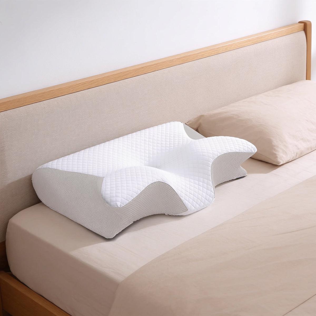 Butterfly Memory Foam Neck Pillow with Two Heights
