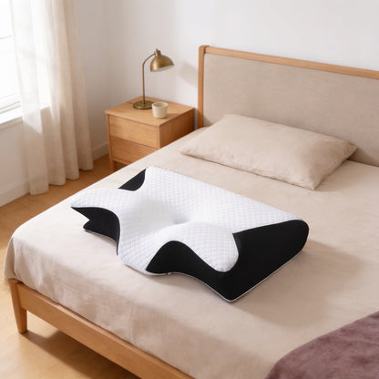 Butterfly Memory Foam Neck Pillow with Two Heights