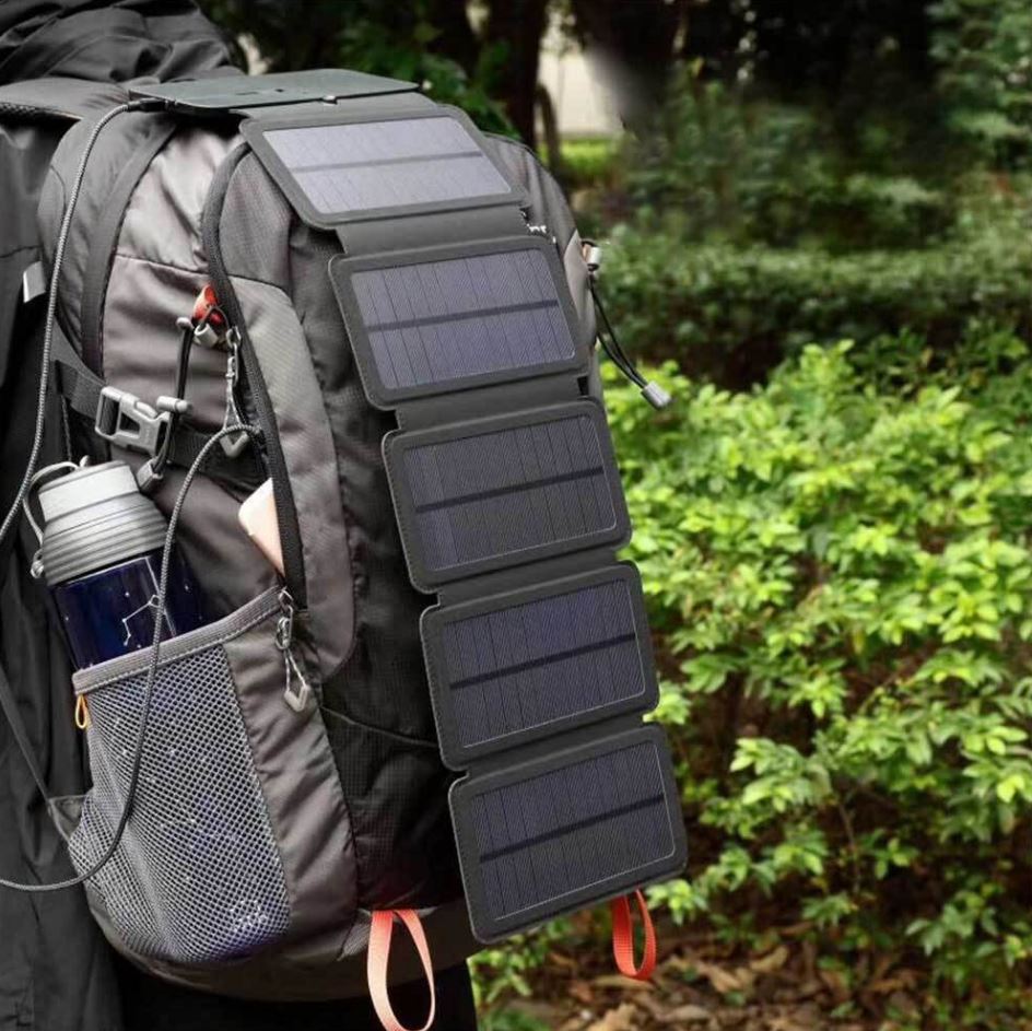 Foldable Portable Solar Panel Charger - Ideal for Outdoor Camping & Mobile Devices