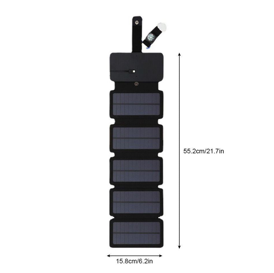 Foldable Portable Solar Panel Charger - Ideal for Outdoor Camping & Mobile Devices