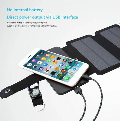 Foldable Portable Solar Panel Charger - Ideal for Outdoor Camping & Mobile Devices