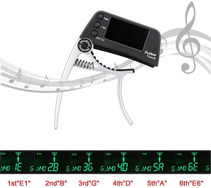 2-in-1 Guitar Tuner and Capo with LCD Display