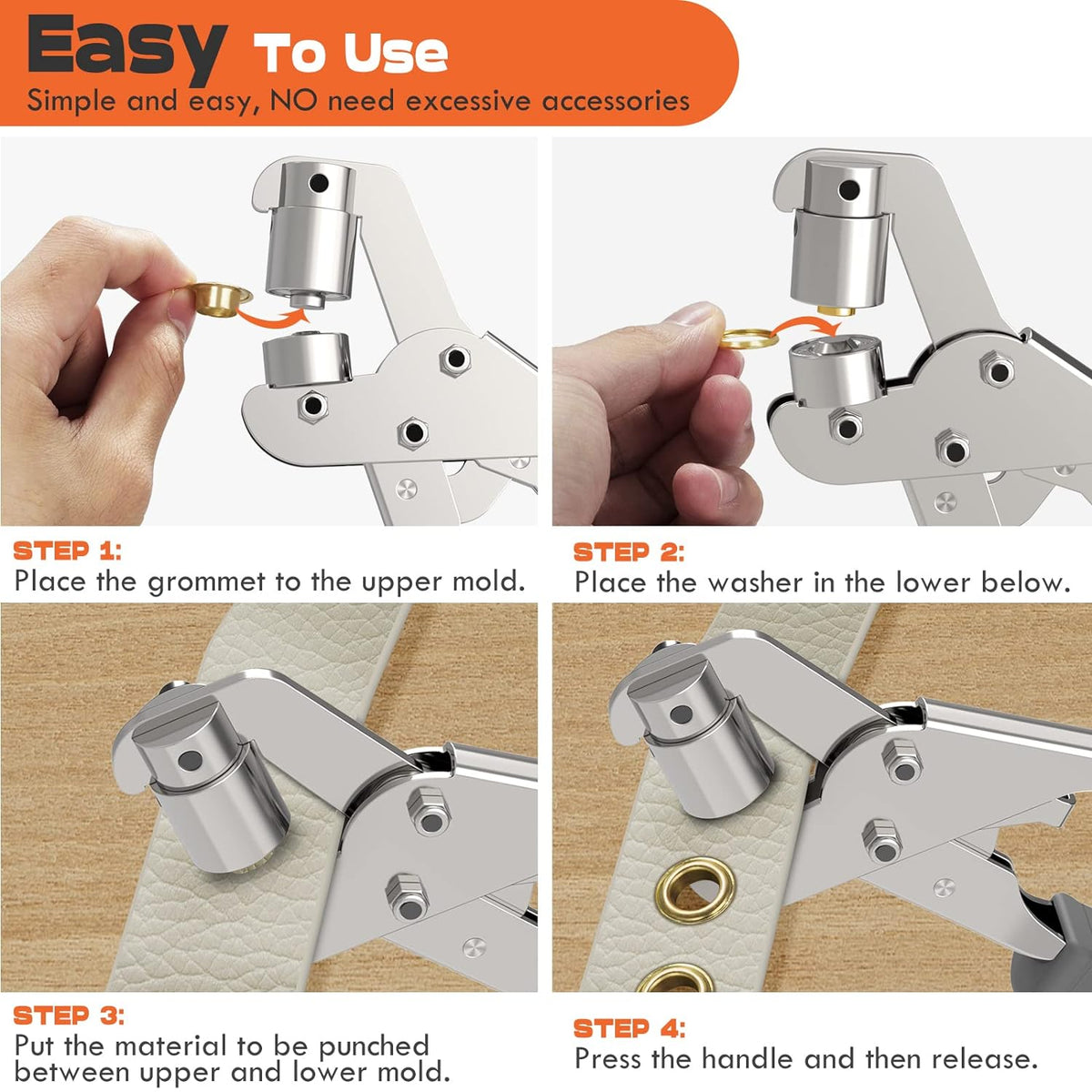 Manual grommet press in use