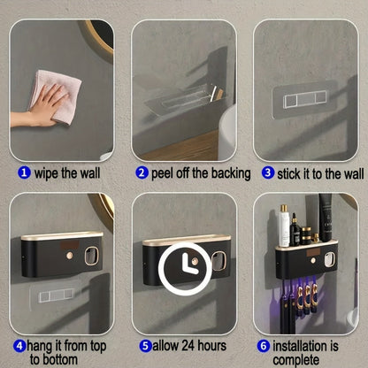 Smart Toothbrush Holder with UV Sterilization & Dryer