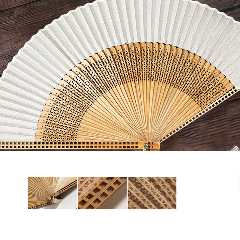 Foldable Silk and Bamboo Hand Fan
