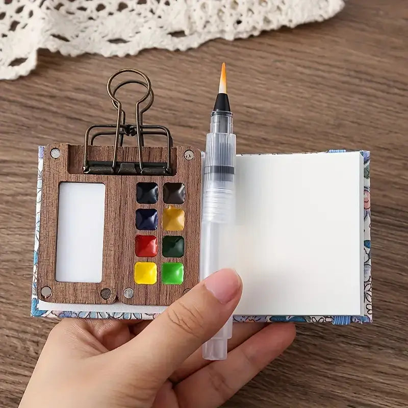 Portable Watercolor Paint Set 24 Colors Travel Kit