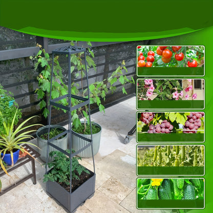 Self-Watering Raised Garden Bed – Trellis & Wheels