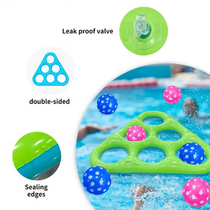 Inflatable triangle pool throw game with six balls – image 11