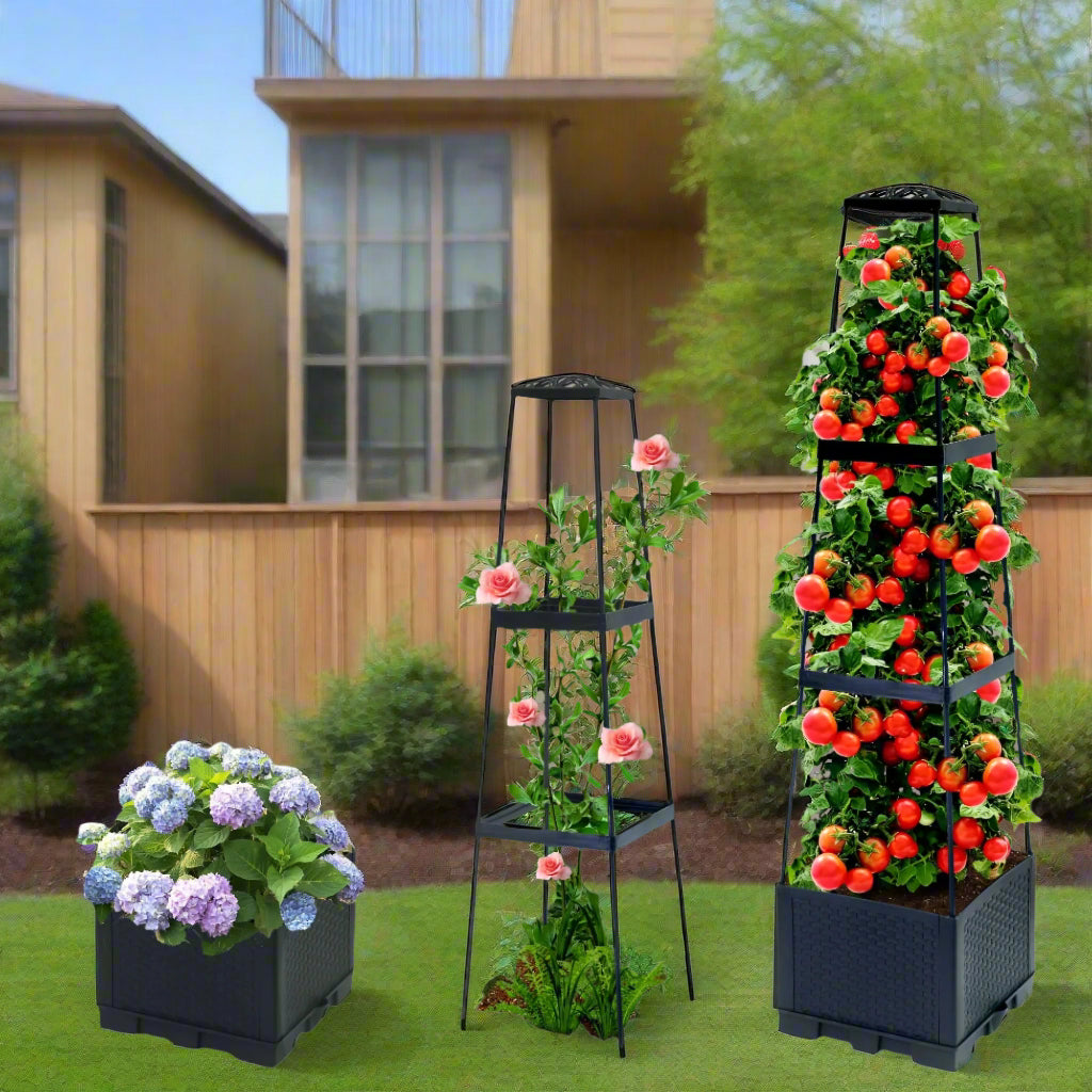 Self-Watering Raised Garden Bed – Trellis & Wheels