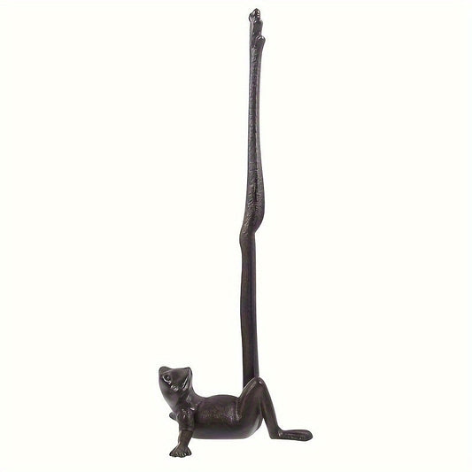 Rustic Frog Towel Holder - Farmhouse Bathroom Stand