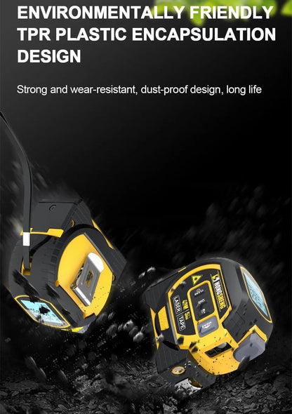 3-in-1 Laser Tape Measure – 60m Rangefinder & 5m Tape