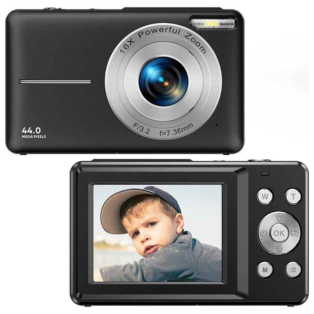 Compact 1080p 44MP Digital Camera with 16× Zoom
