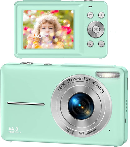 Compact 1080p 44MP Digital Camera with 16× Zoom