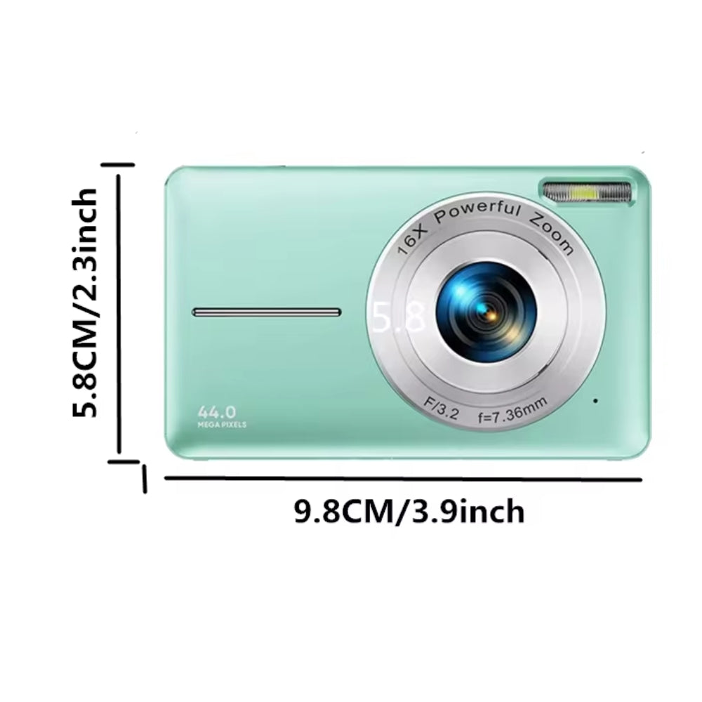 Compact 1080p 44MP Digital Camera with 16× Zoom