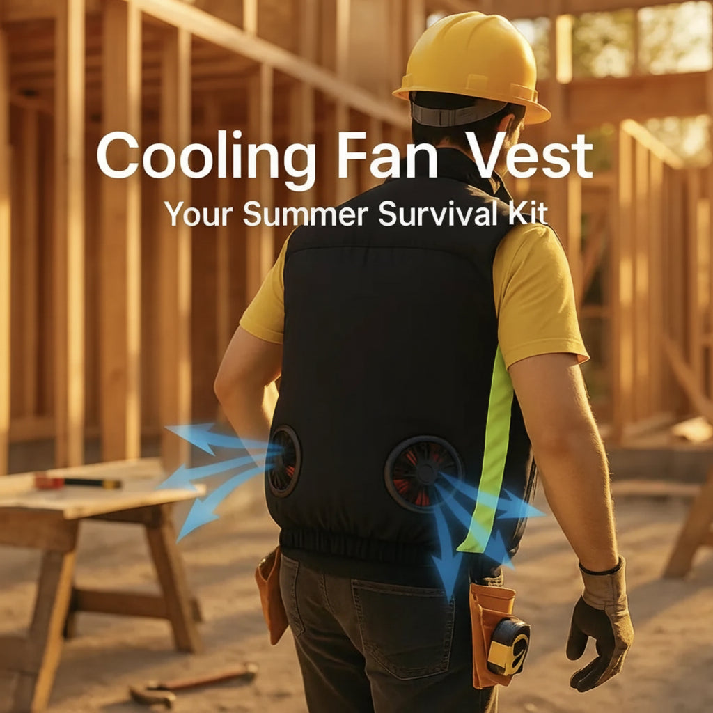 Cooling Fan Vest – Dual USB Fans, Lightweight & Rechargeable | M–XL