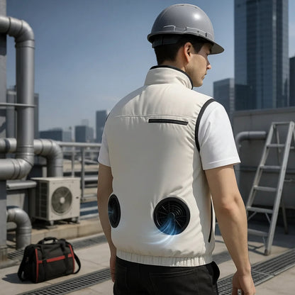 Cooling Fan Vest – Dual USB Fans, Lightweight & Rechargeable | M–XL