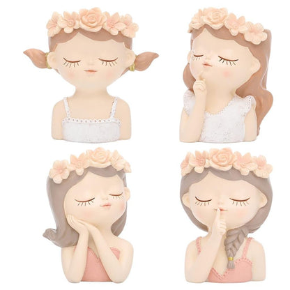 Girl Head Planter Pot – Resin Succulent Sculpture