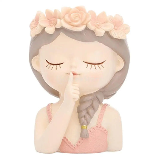 Girl Head Planter Pot – Resin Succulent Sculpture