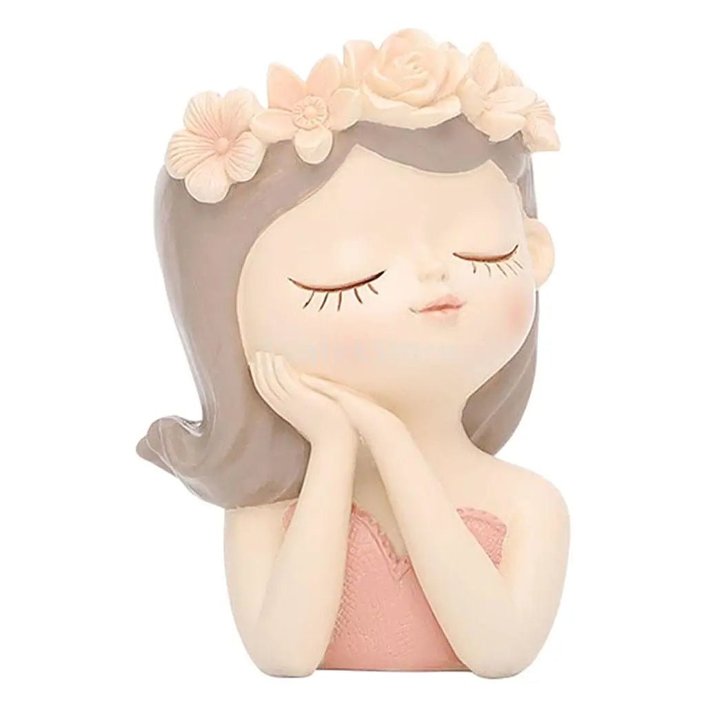Girl Head Planter Pot – Resin Succulent Sculpture