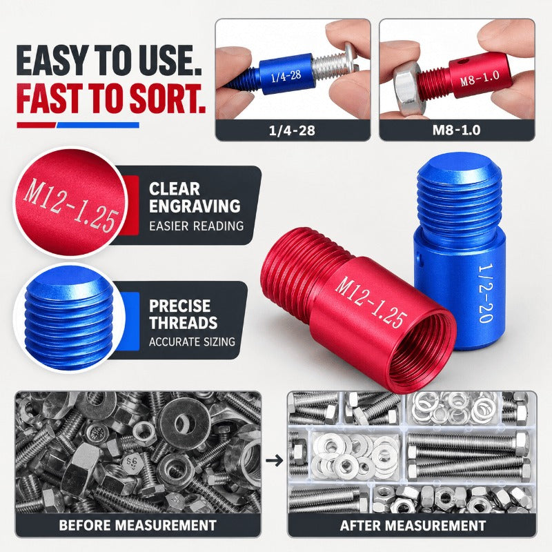 26-Piece Metric and Imperial Nut and Bolt Thread Checker product image 2