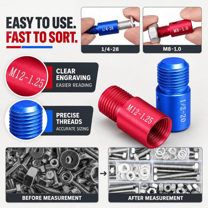 26-Piece Metric and Imperial Nut and Bolt Thread Checker product image 2