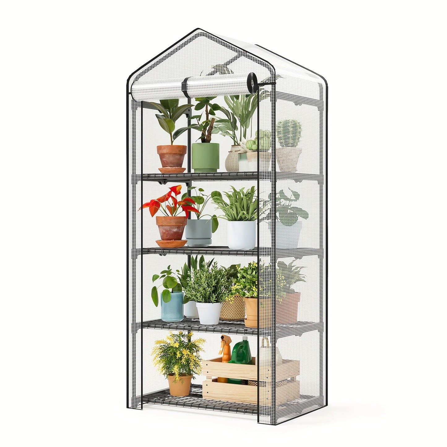 Portable Tomato Greenhouse - Rolling Plant Shelves
