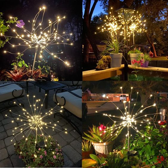 Solar Firework Garden Lights Waterproof LED Decor