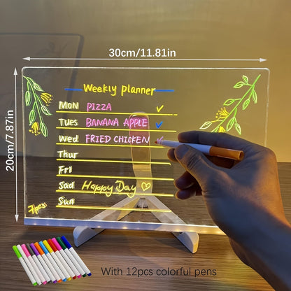 USB LED Message Board with Pens Light-Up Noteboard