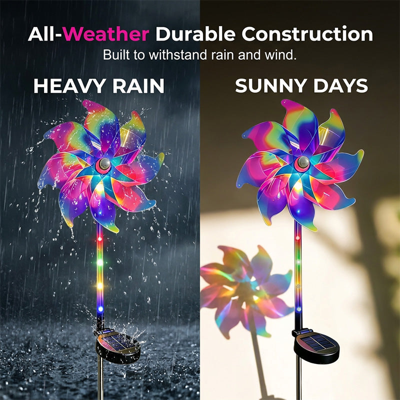 Solar Windmill Rainbow with LED Lighting