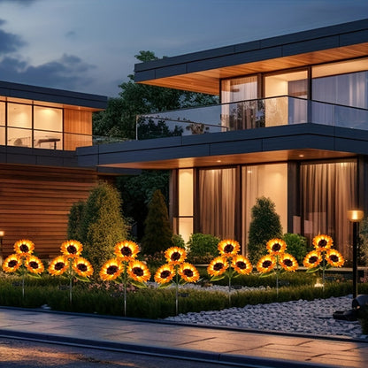 Solar Sunflower Garden Lights – 3-Head Outdoor LED Decor