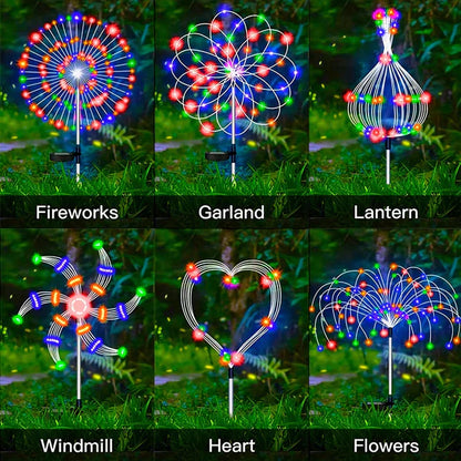 Solar Firework Garden Lights Waterproof LED Decor