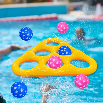 Inflatable triangle pool throw game with six balls – image 2