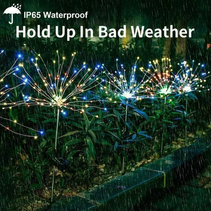 Solar Firework Garden Lights Waterproof LED Decor