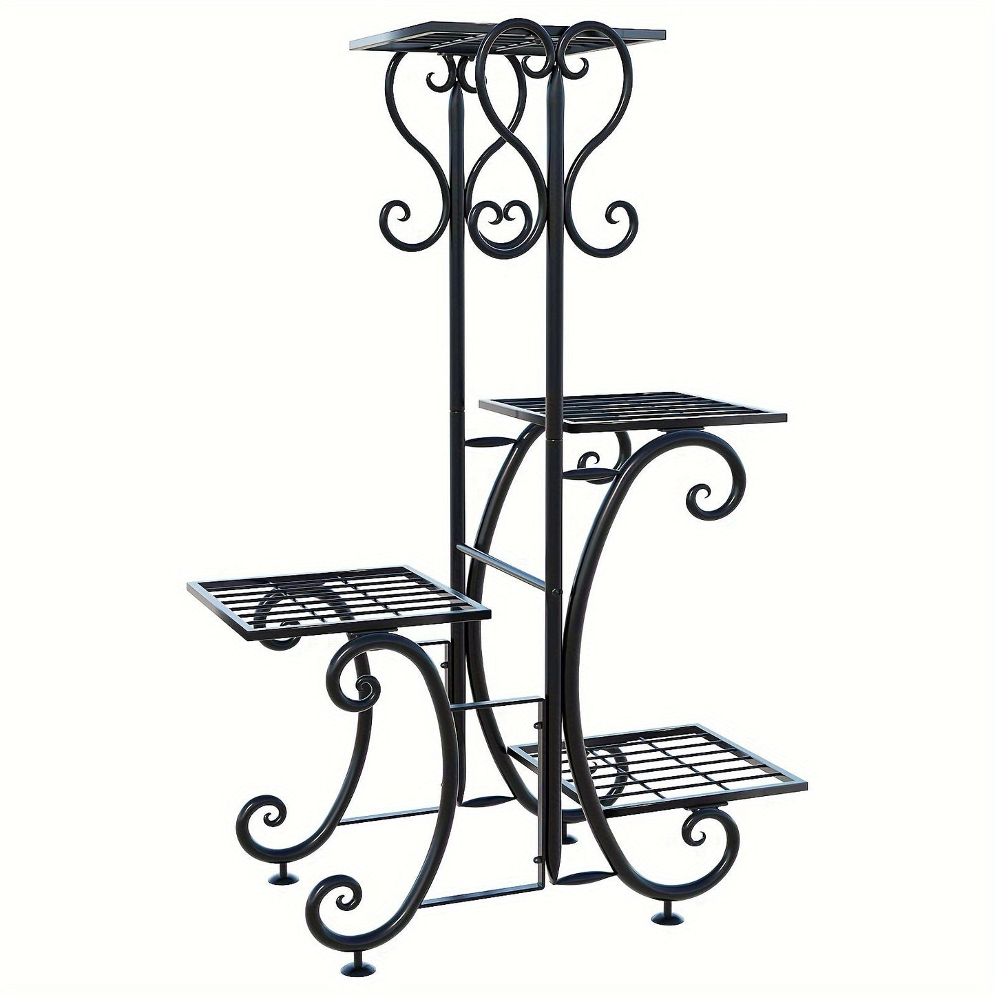 4-Tier Metal Plant Stand – Corner Shelf for Indoor Plants