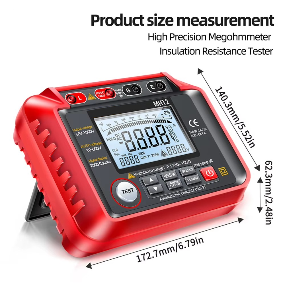 Digital Insulation Resistance Tester Megohmmeter Voltage Meter