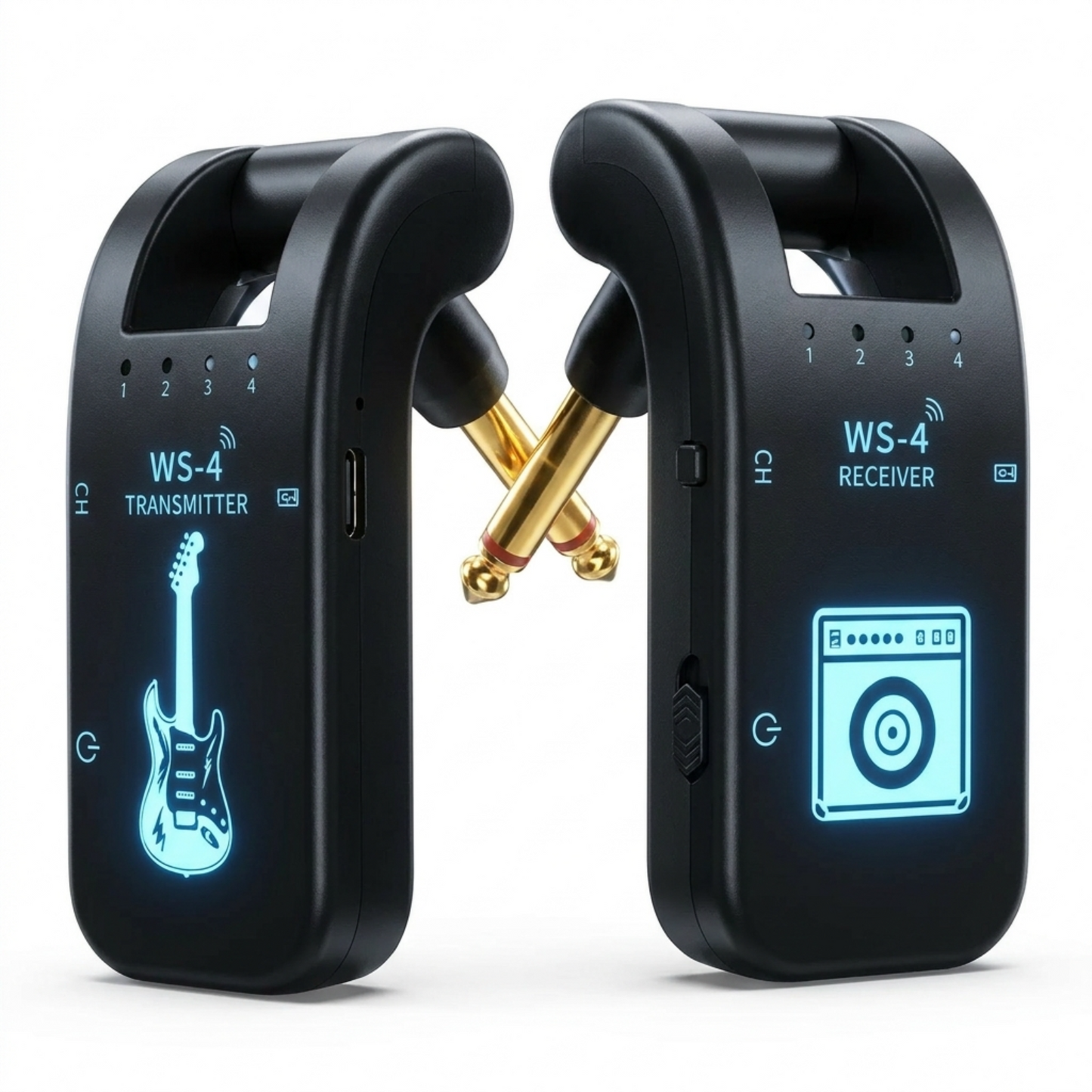 Wireless Guitar Transmitter Receiver 2.4GHz for Electric Guitar Bass Low Latency Rechargeable InsMazid