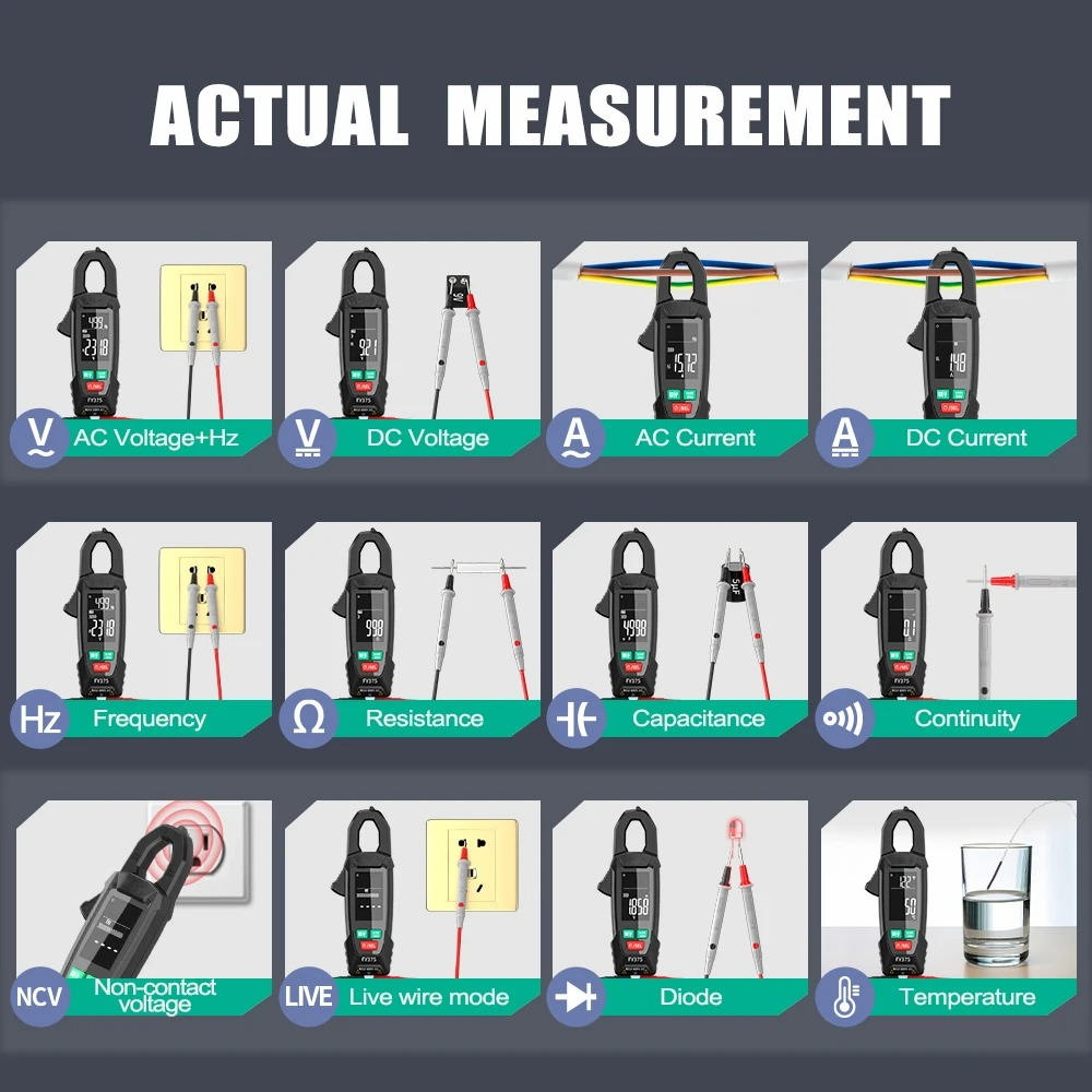 Digital AC/DC Clamp Meter Multimeter