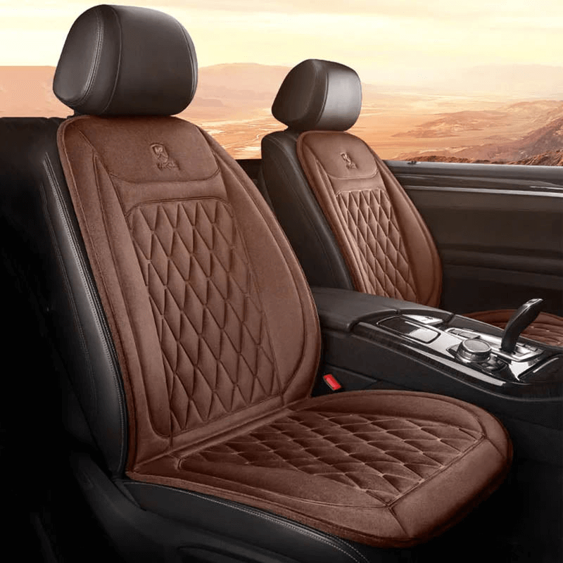 Heated Car Seat Cover – 12V/24V Electric Seat Warmer with Adjustable Temperature, Cotton or Flannel