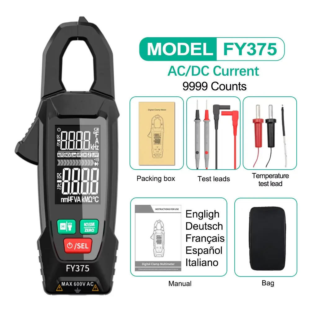Digital AC/DC Clamp Meter Multimeter