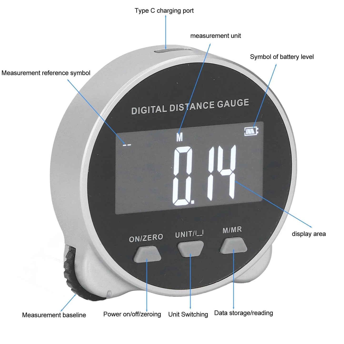 Digital Tape Measure with LCD Display