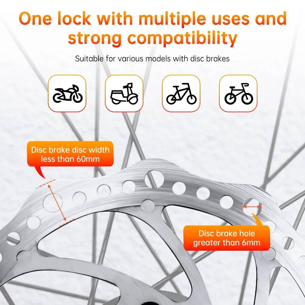 Motorcycle Disc Brake Lock with Alarm