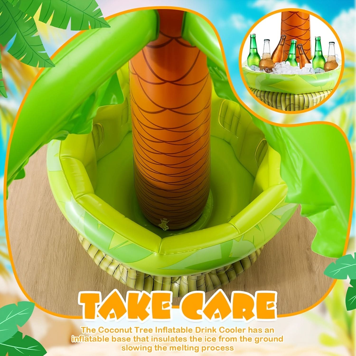Inflatable pineapple and palm tree drink cooler set – image 4